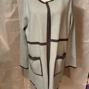 Elle Gray Sweater with Black Accents